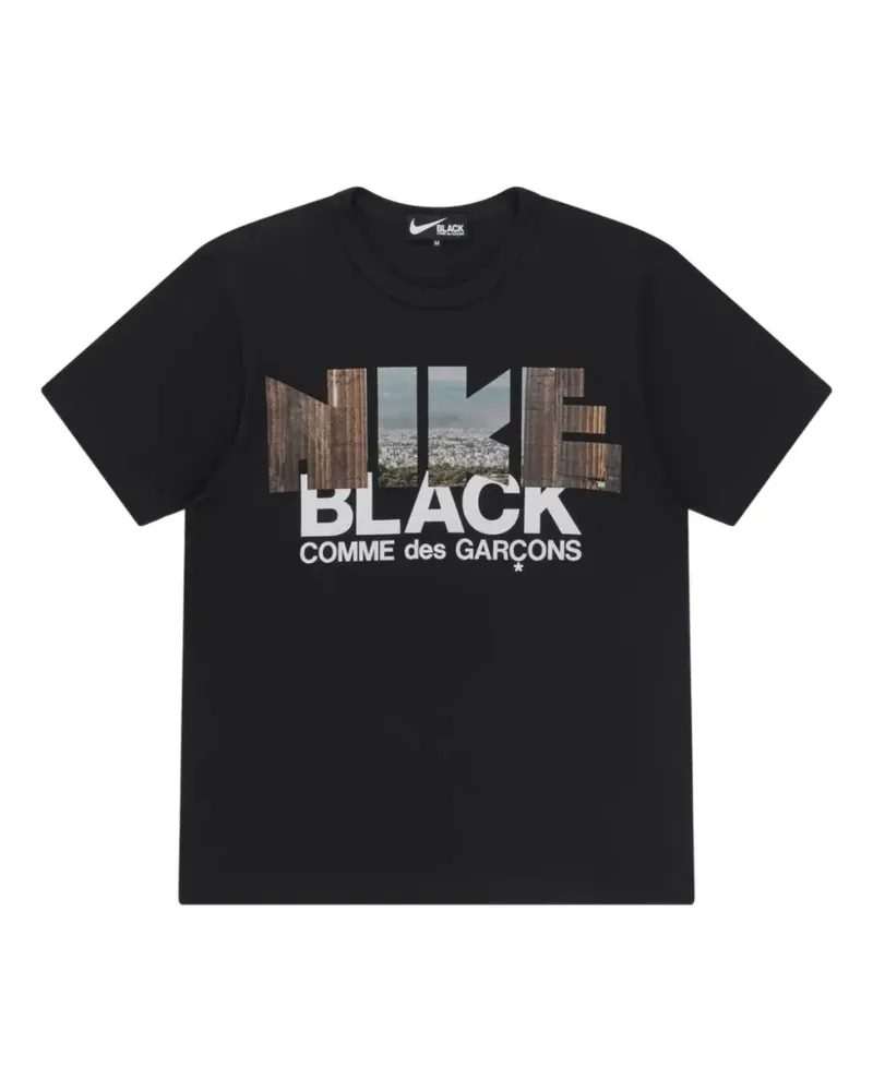 Comme des Garçons x Nike Black T-Shirt mit grafischem Print - Schwarz Schwarz