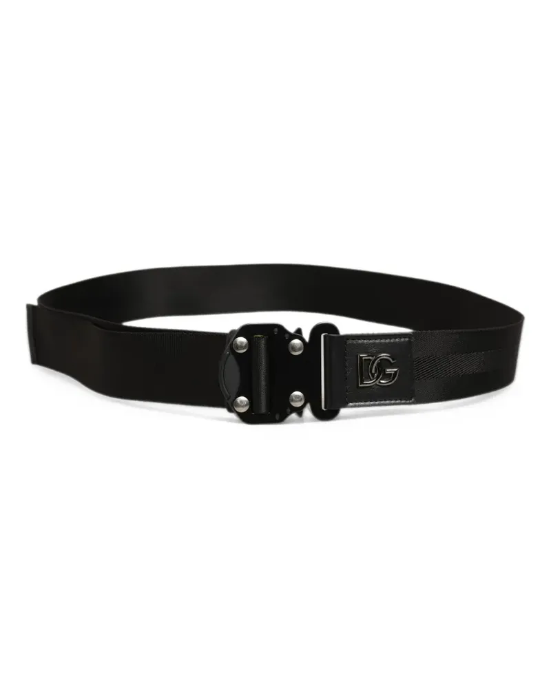 Dolce & Gabbana logo plaque buckle belt - Schwarz Schwarz