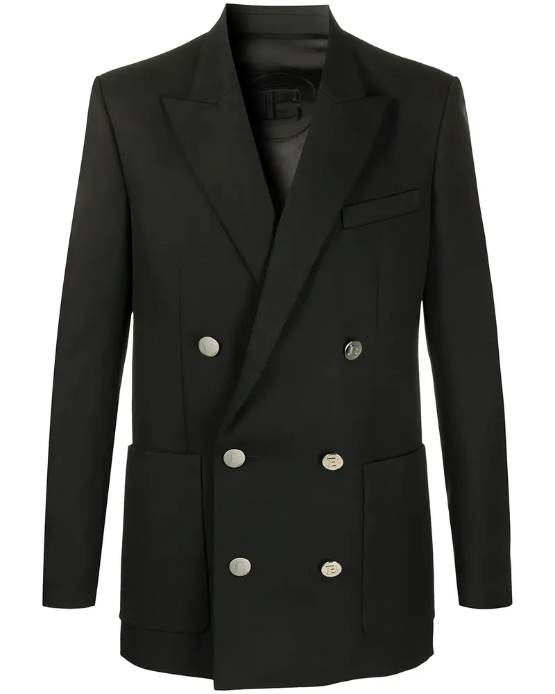 Balmain Doppelreihiges Sakko - Schwarz Schwarz