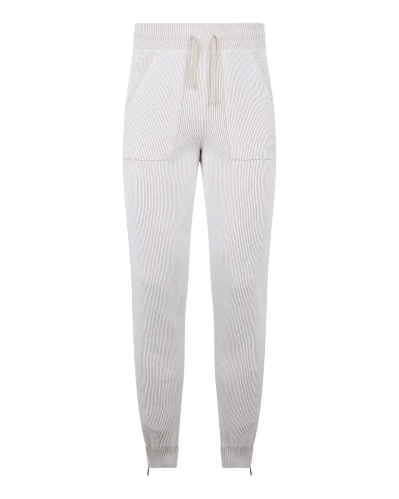 MOORER ribbed-knit track pants - Nude Nude