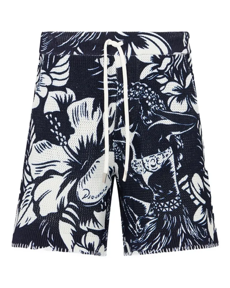 Dsquared2 Shorts mit Blumenmuster - Blau Blau