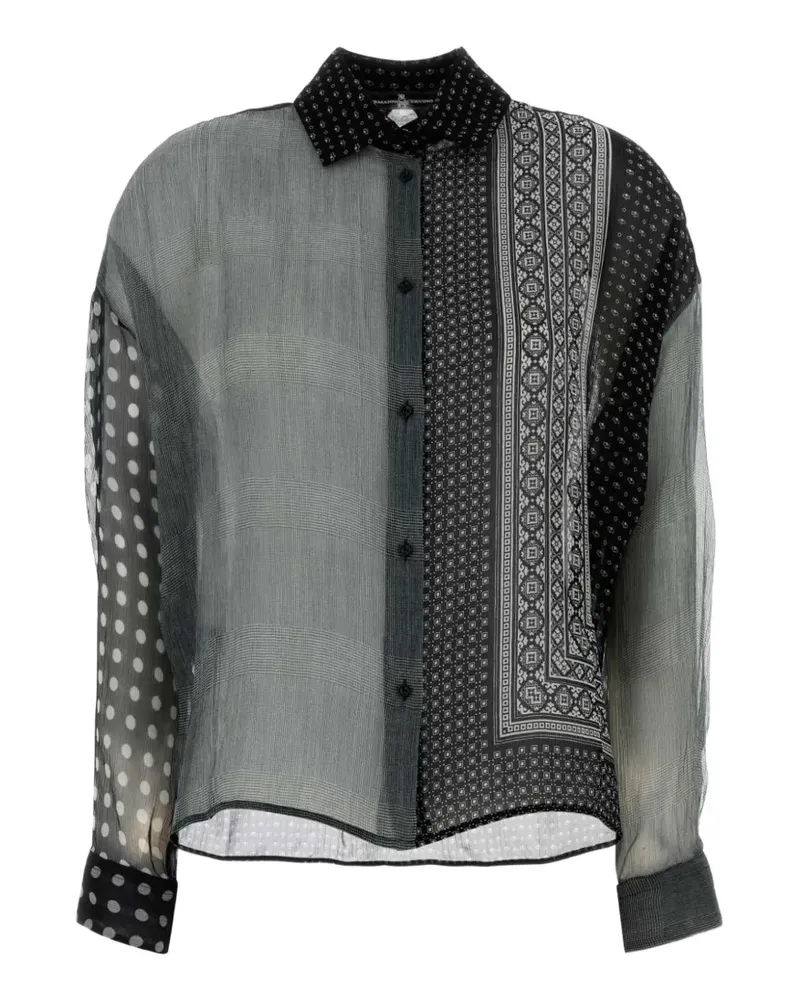 Ermanno Scervino patchwork-print silk shirt - Schwarz Schwarz