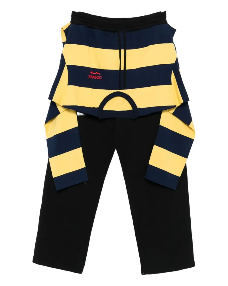 Charles Jeffrey Loverboy stripe-overlay track pants - Schwarz Schwarz