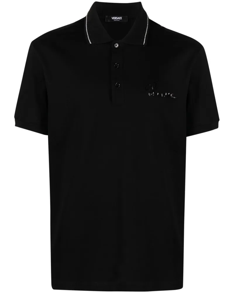 Versace Poloshirt mit  Nautical-Verzierung Schwarz