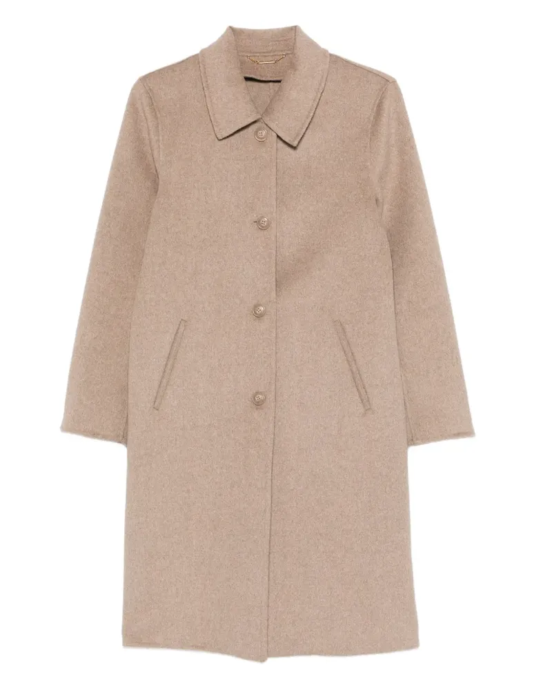 Seventy Geknöpfter Mantel mit Tasche - Braun Braun