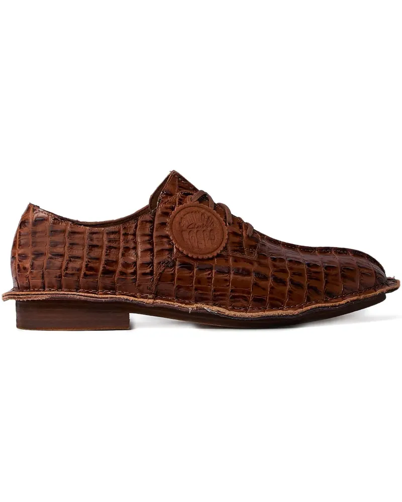 Martine Rose x Clarks Derby-Schuhe mit Kroko-Optik - Braun Braun