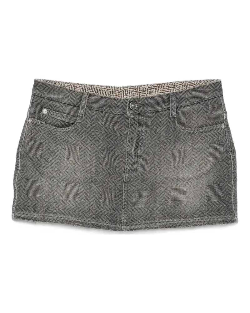 Ermanno Scervino Minirock mit Fischgrätenmuster - Grau Grau