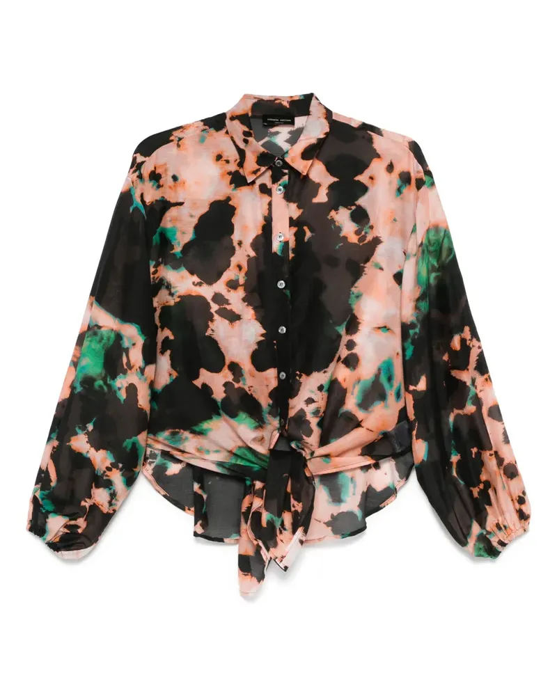 Roberto Collina Hemd mit abstraktem Print - Schwarz Schwarz