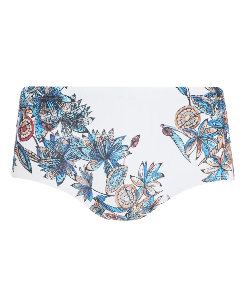 Amir Slama Badehose mit Blumen-Print - Weiß Weiß