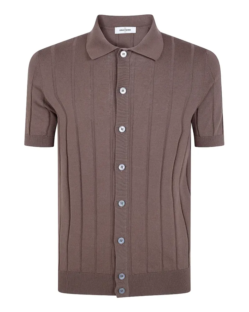 Gran Sasso ribbed-knit striped shirt - Braun Braun