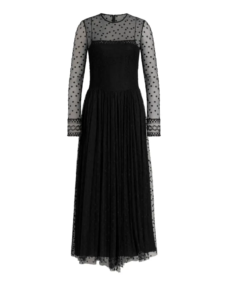 Alberta Ferretti Langärmeliges Maxikleid aus Spitze - Schwarz Schwarz
