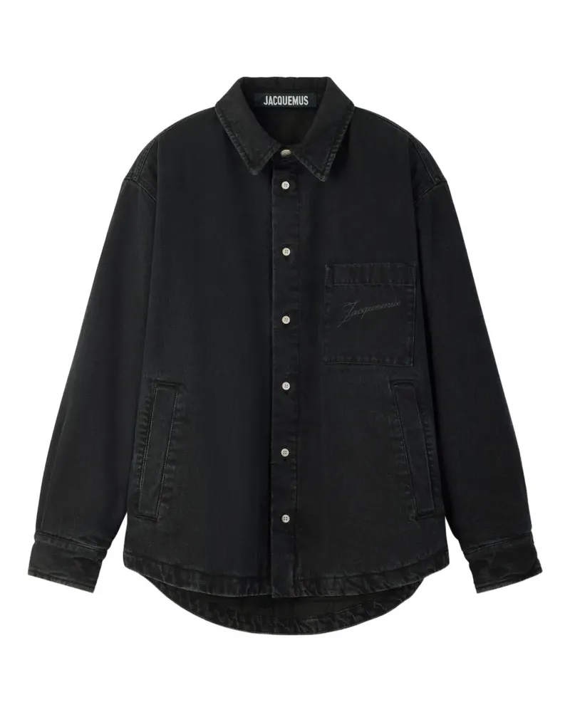 Jacquemus Jeanshemd mit Knopfleiste - Schwarz Schwarz