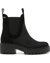 Tommy Hilfiger Stiefel aus Wildleder mit Logo-Schild Schwarz