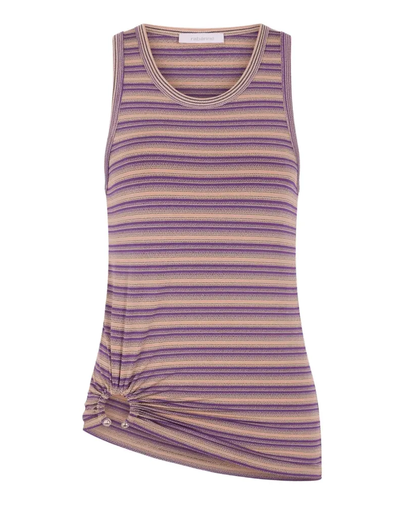 Paco Rabanne Gestreiftes Tanktop mit Piercing-Detail - Rosa Rosa