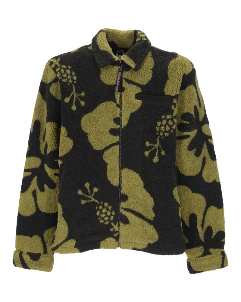 Deus Ex Machina floral-print fleece jacket - Schwarz Schwarz