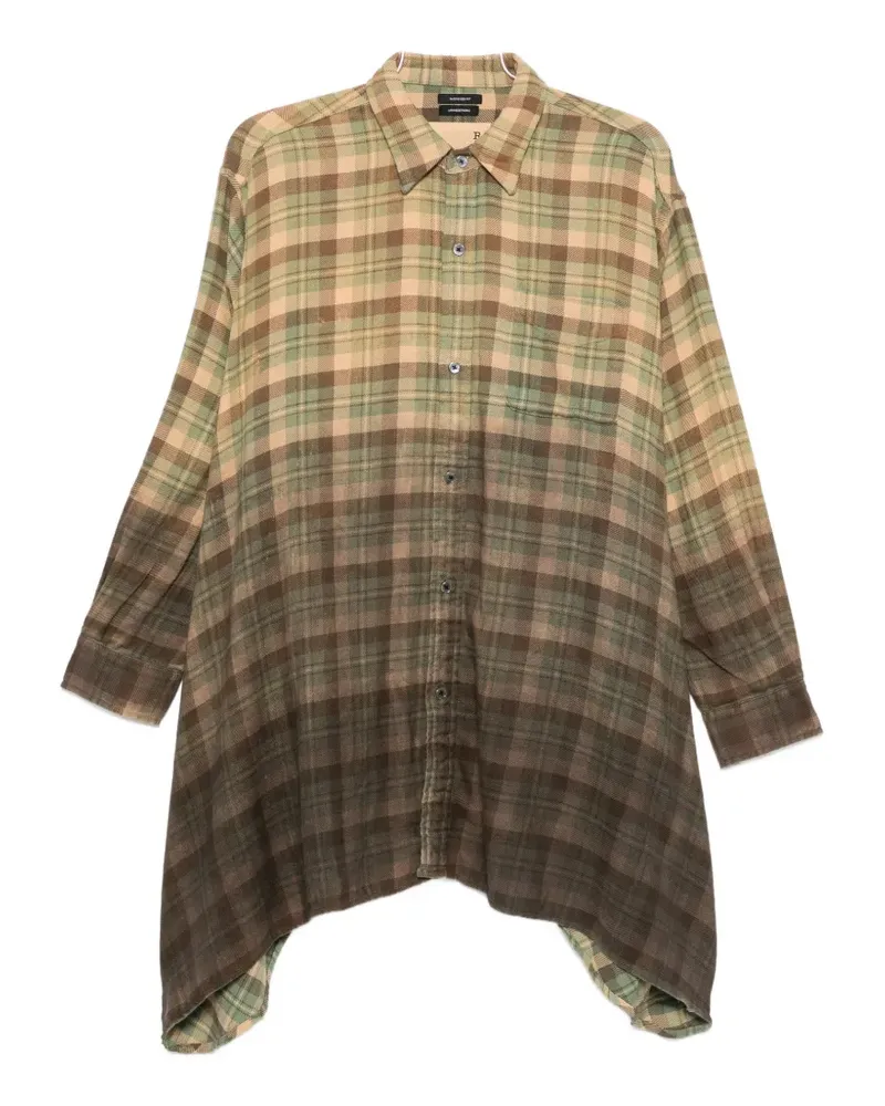 R13 plaid-patterned draped shirt - Nude Nude