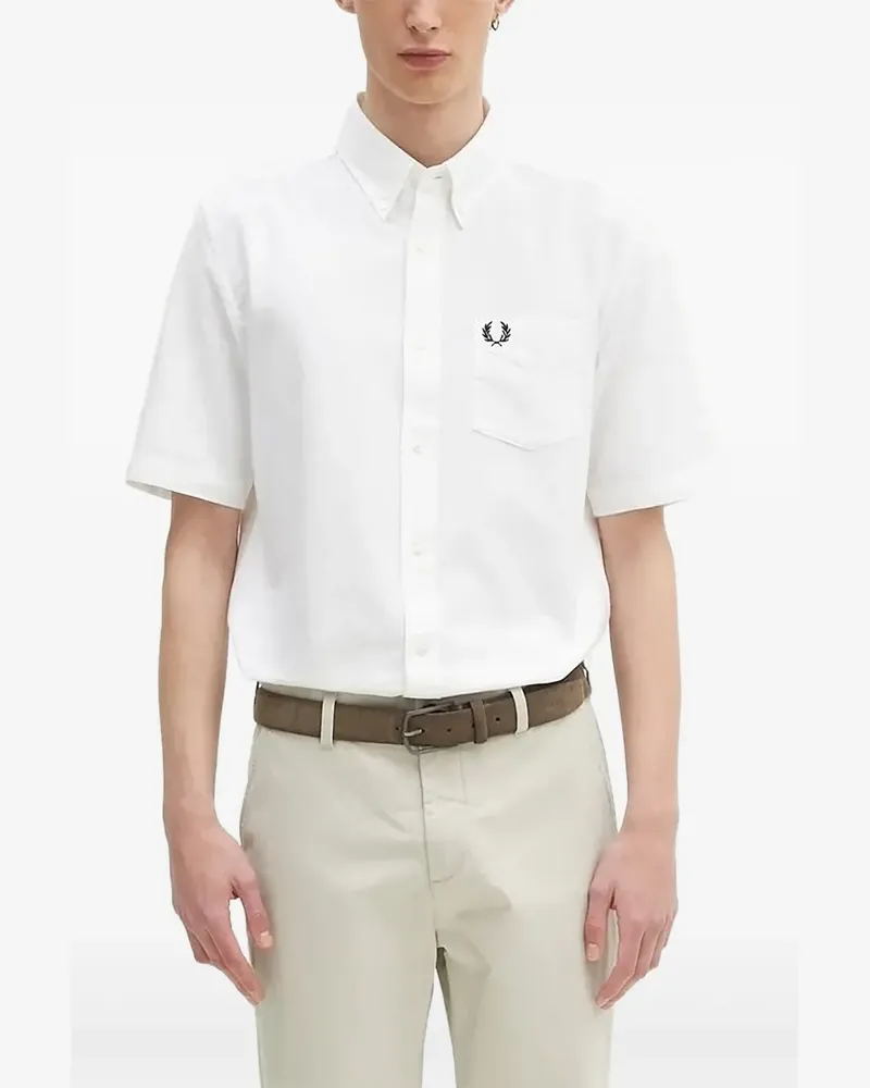 Fred Perry Hemd mit Logo-Stickerei - Weiß Weiß