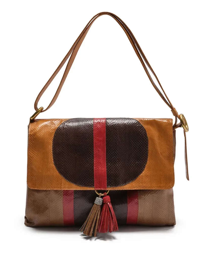 Maliparmi Annalisa's Schultertasche im Patchwork-Look - Braun Braun