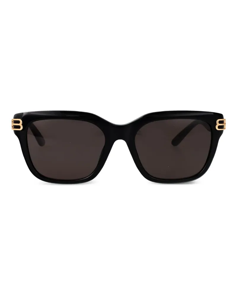 Balenciaga Eckige Sonnenbrille mit BB-Logo - Schwarz Schwarz