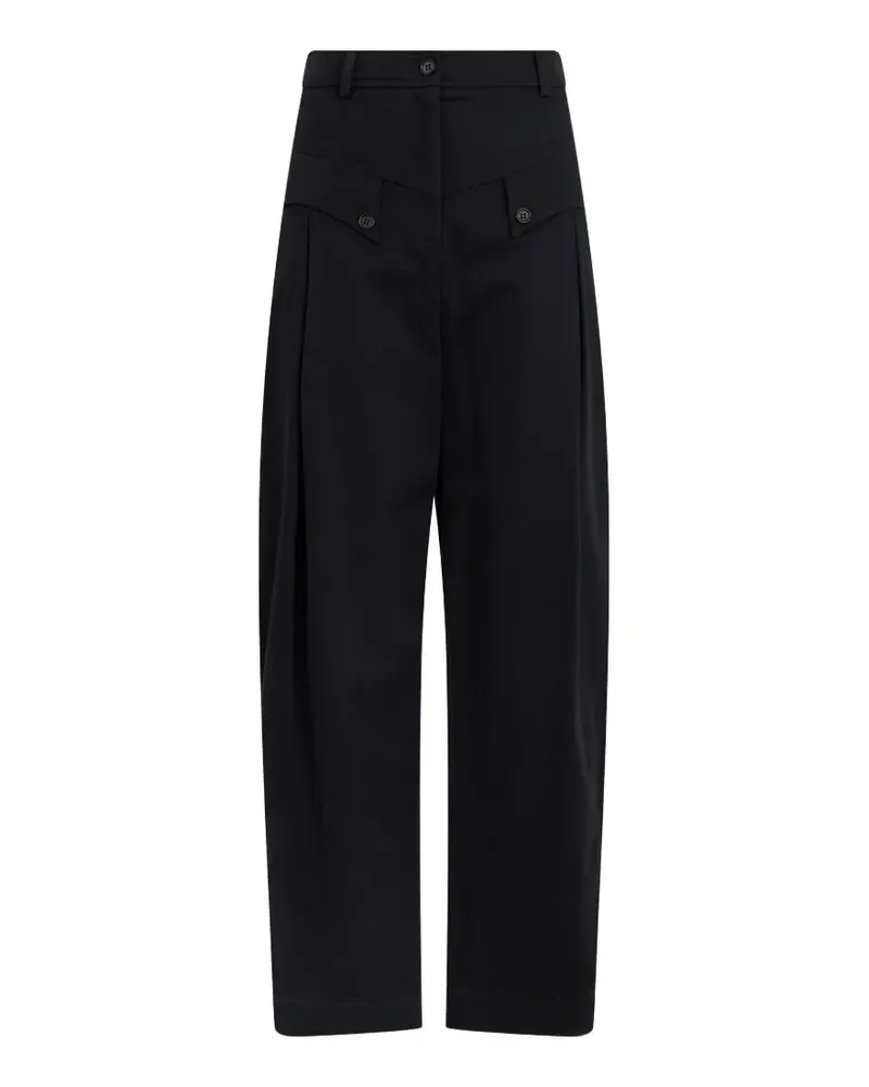 Alberta Ferretti Palazzohose mit hohem Bund - Schwarz Schwarz