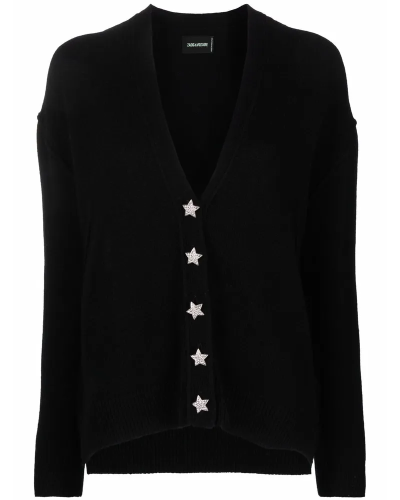 Zadig & Voltaire Kaschmircardigan mit Sternknöpfen - Schwarz Schwarz