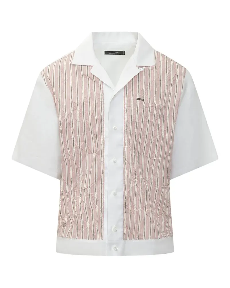 Dsquared2 striped crinkled-effect shirt - Weiß Weiß