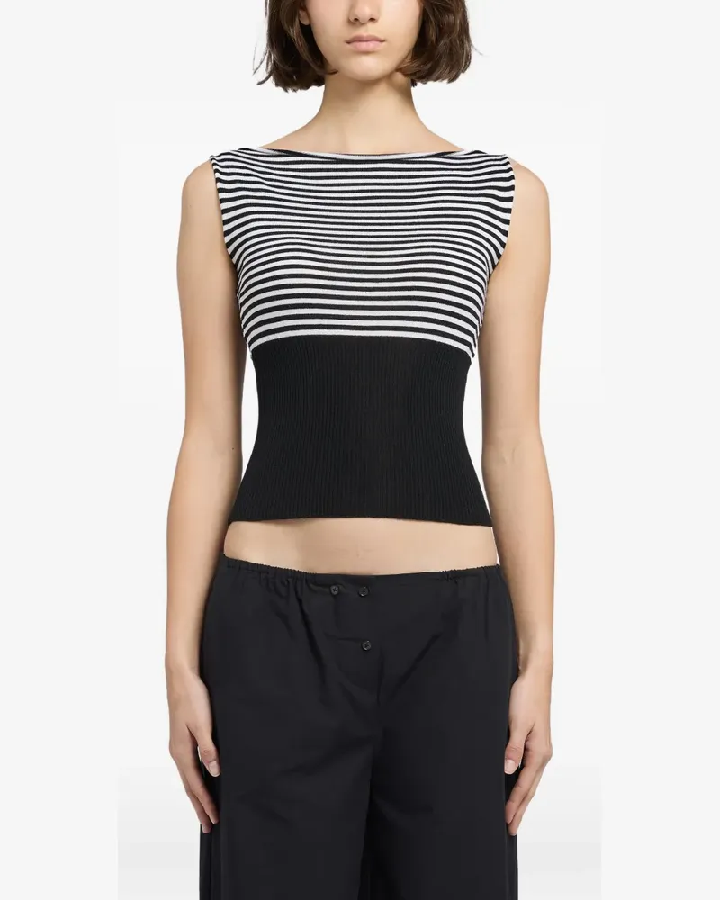 GIMAGUAS Otto striped ribbed-knit top - Schwarz Schwarz