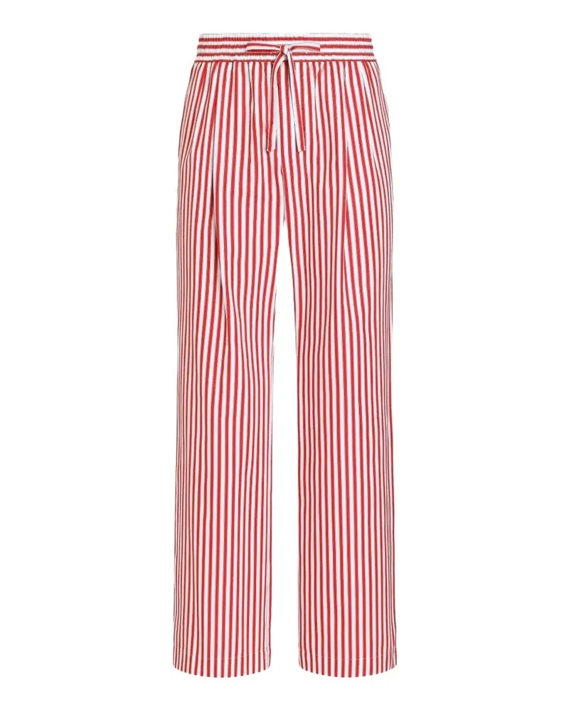 Dolce & Gabbana Gestreifte Popeline-Hose - Rot Rot