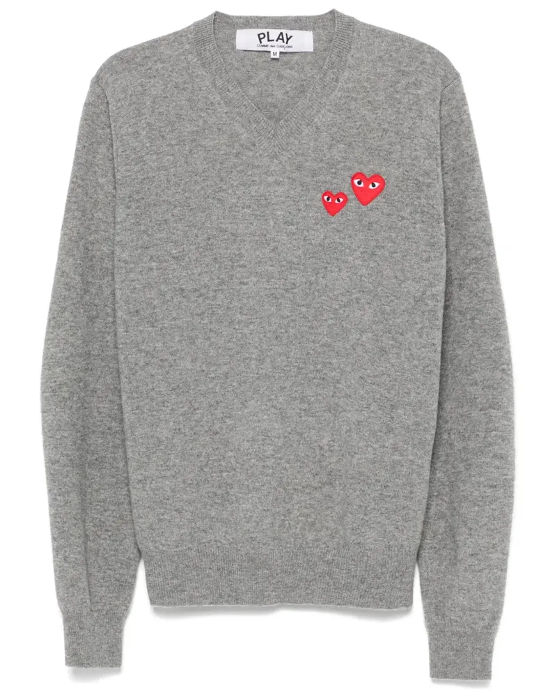 Comme des Garçons Pullover mit doppeltem Herz-Patch - Grau Grau