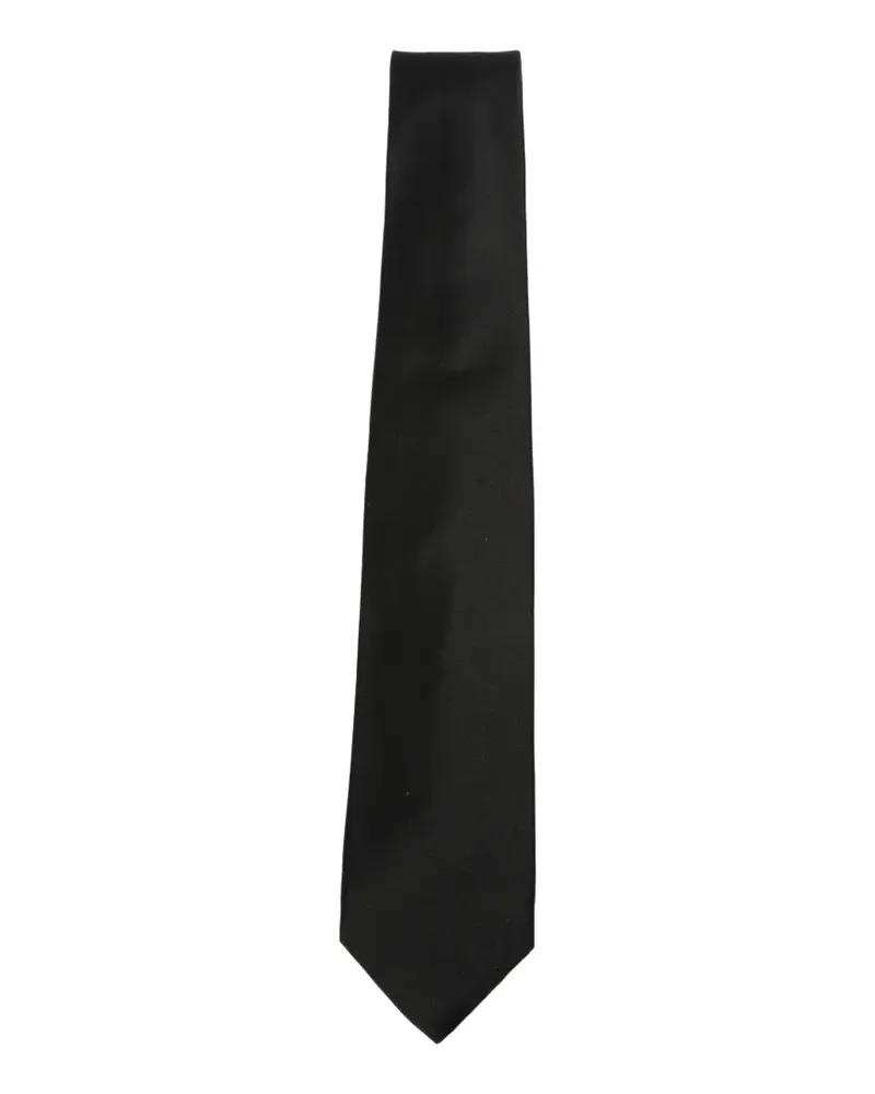 BARBA Spitz zulaufende Krawatte - Schwarz Schwarz