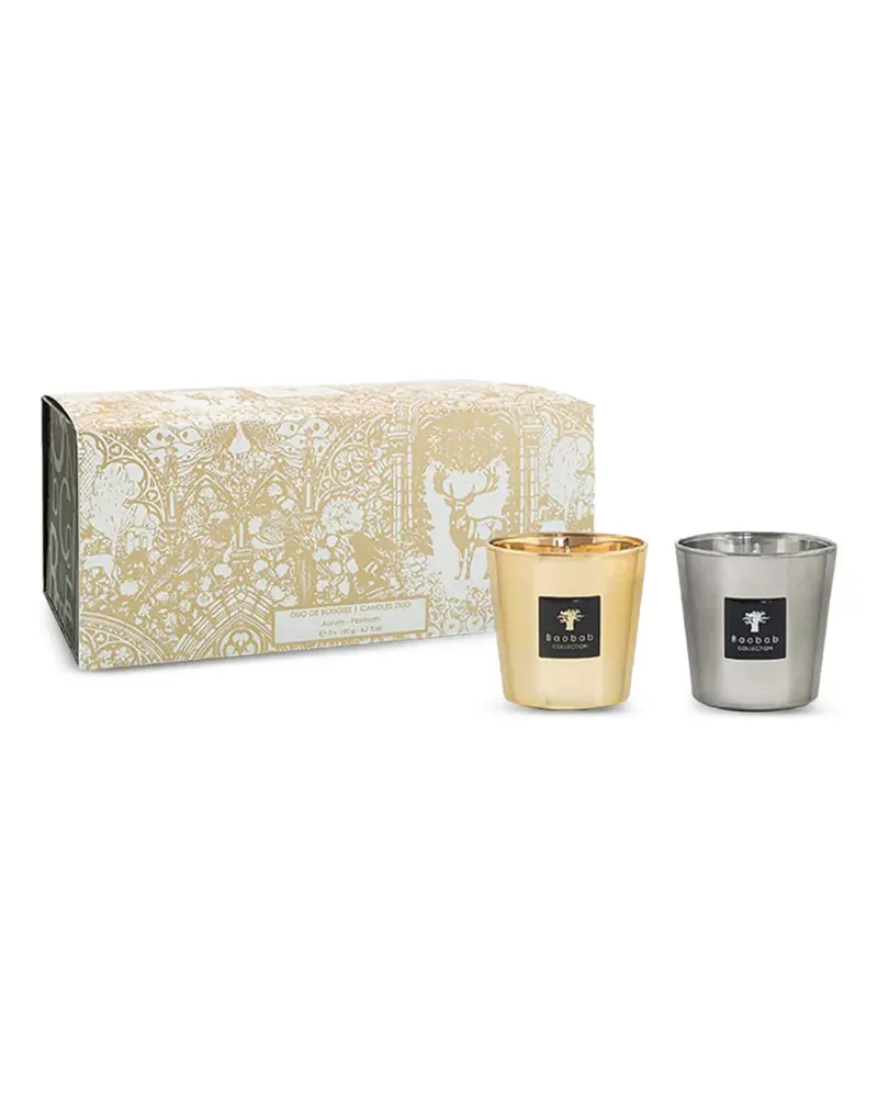 Baobab Collection Aurum and Platinum Kerzen-Set - Gold Gold