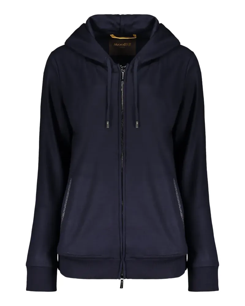 MOORER Kapuzenjacke mit Kordelzug - Blau Blau