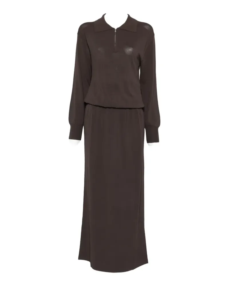 Brandon Maxwell Sabine quarter-zip maxi dress - Braun Braun