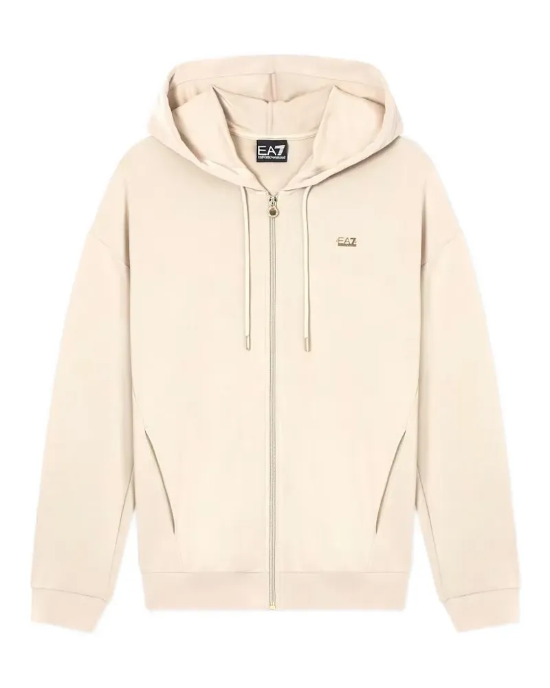 EA7 Kapuzenjacke mit Logo-Schild - Nude Nude