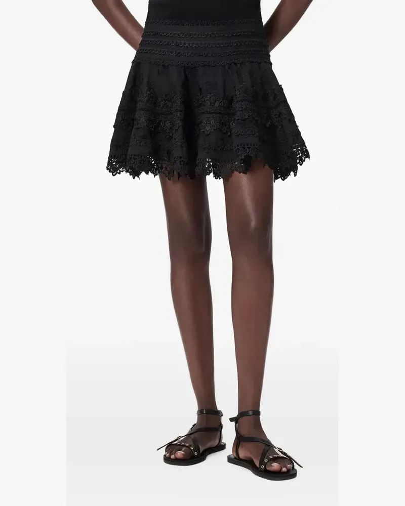 AllSaints Lillith Minirock in A-Linie - Schwarz Schwarz