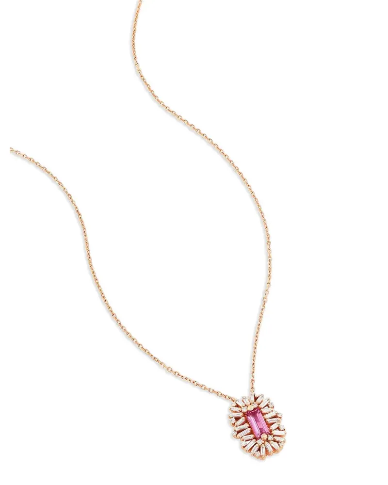 Suzanne Kalan 18kt Spark Rotgoldhalskette mit Saphiren und Diamanten - Rosa Rosa