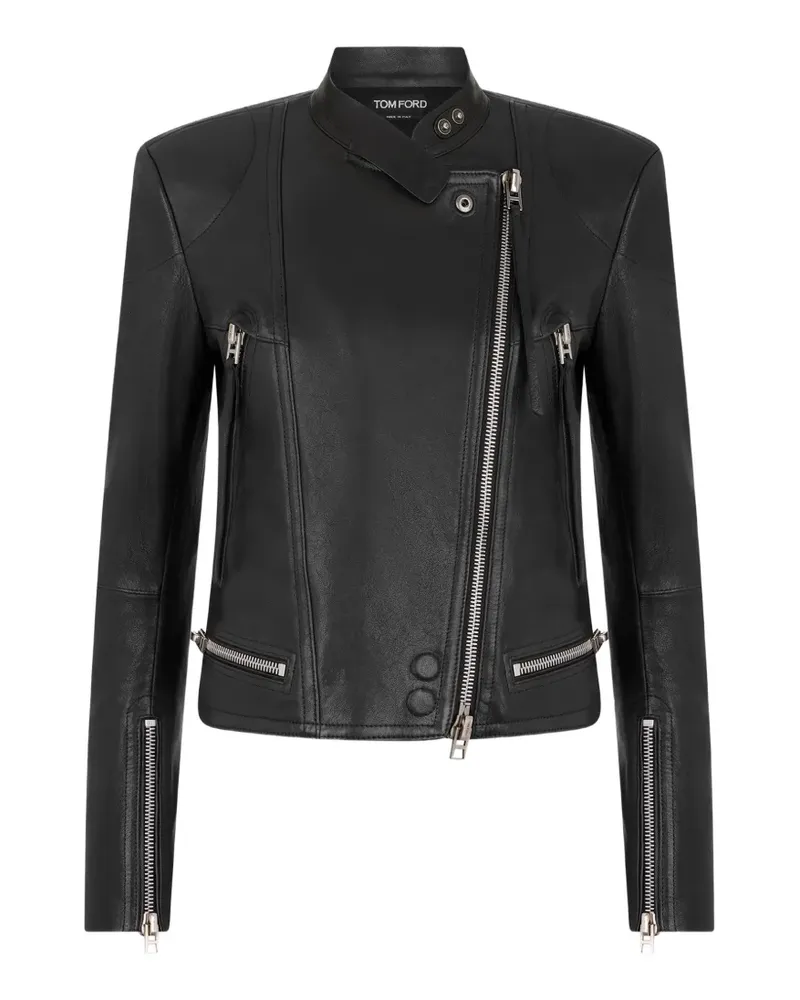 Tom Ford Lederjacke mit Reißverschluss - Schwarz Schwarz