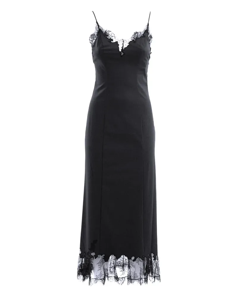 STAUD Maxikleid mit Spitzenbesatz - Schwarz Schwarz