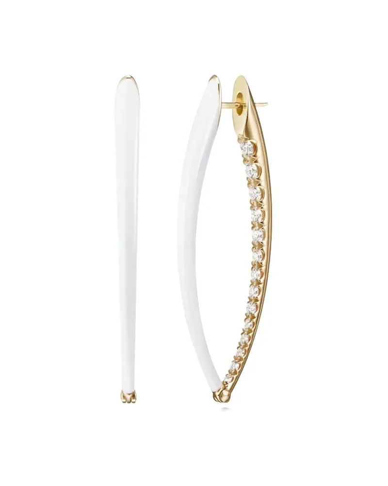 Melissa Kaye 18kt Cristina Gelbgoldcreolen mit Diamanten Gold