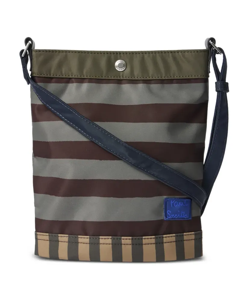 Paul Smith striped logo-patch messenger bag - Grün Grün
