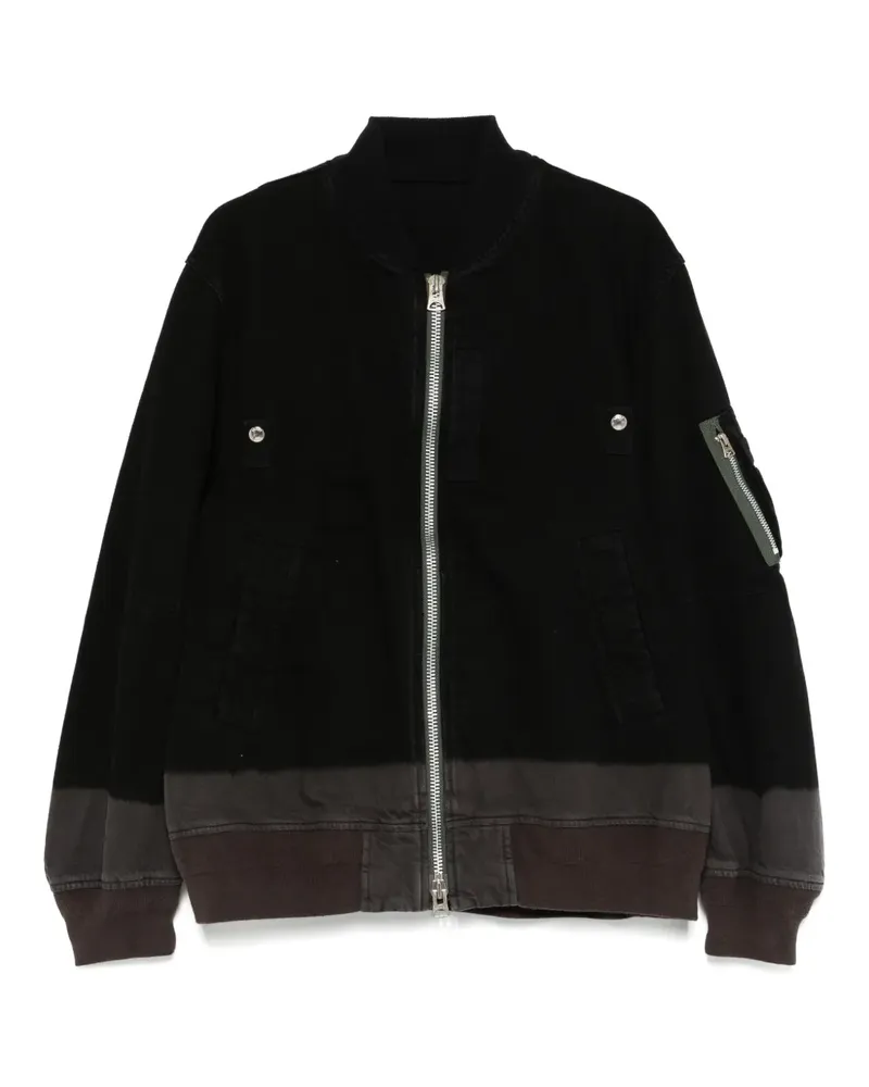 Sacai Stückgefärbte Jacke - Schwarz Schwarz