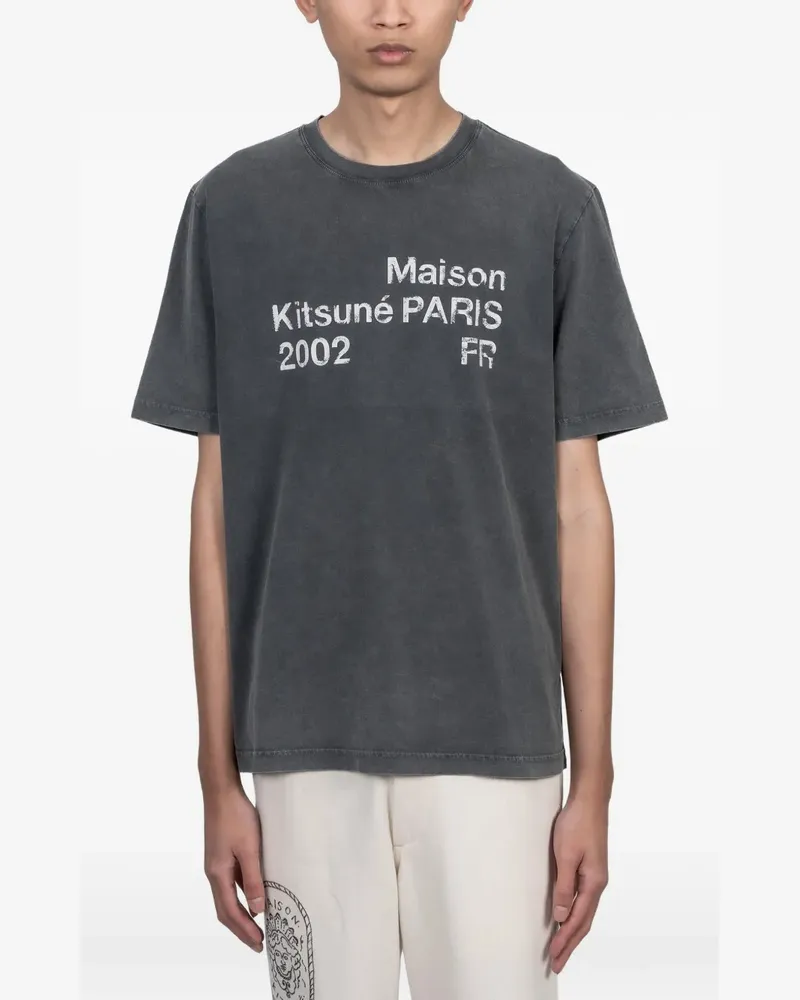 Kitsuné 2002 Faded Confort T-shirt - Schwarz Schwarz