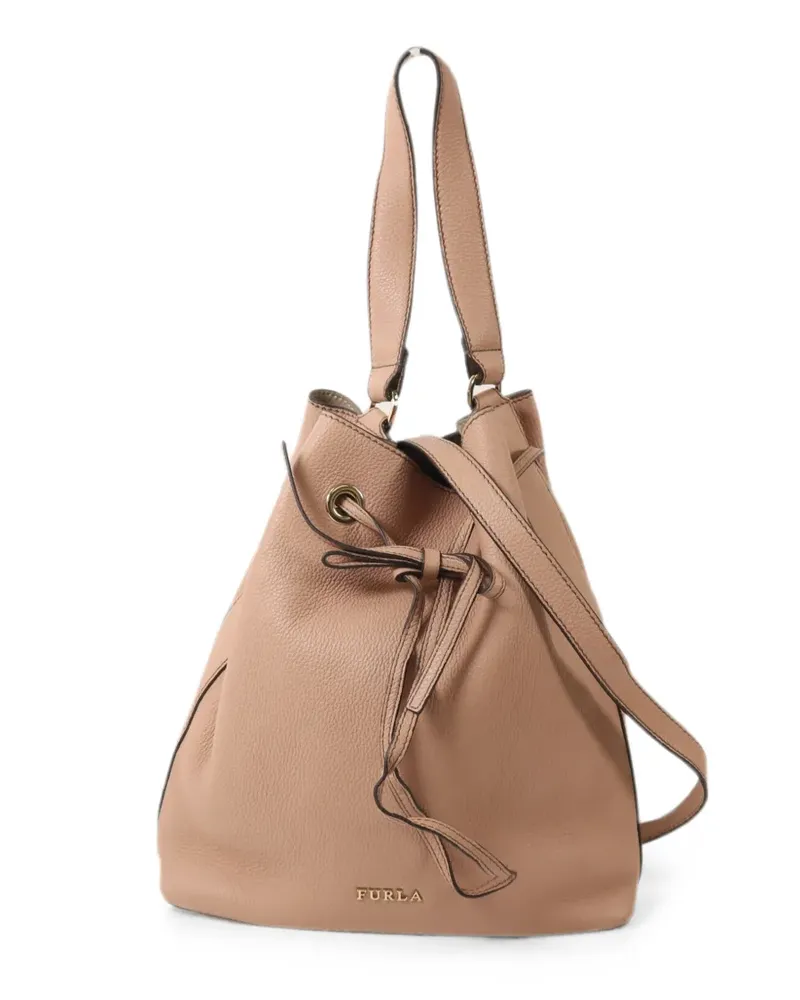 Furla leather drawstring tote bag - Rosa Rosa