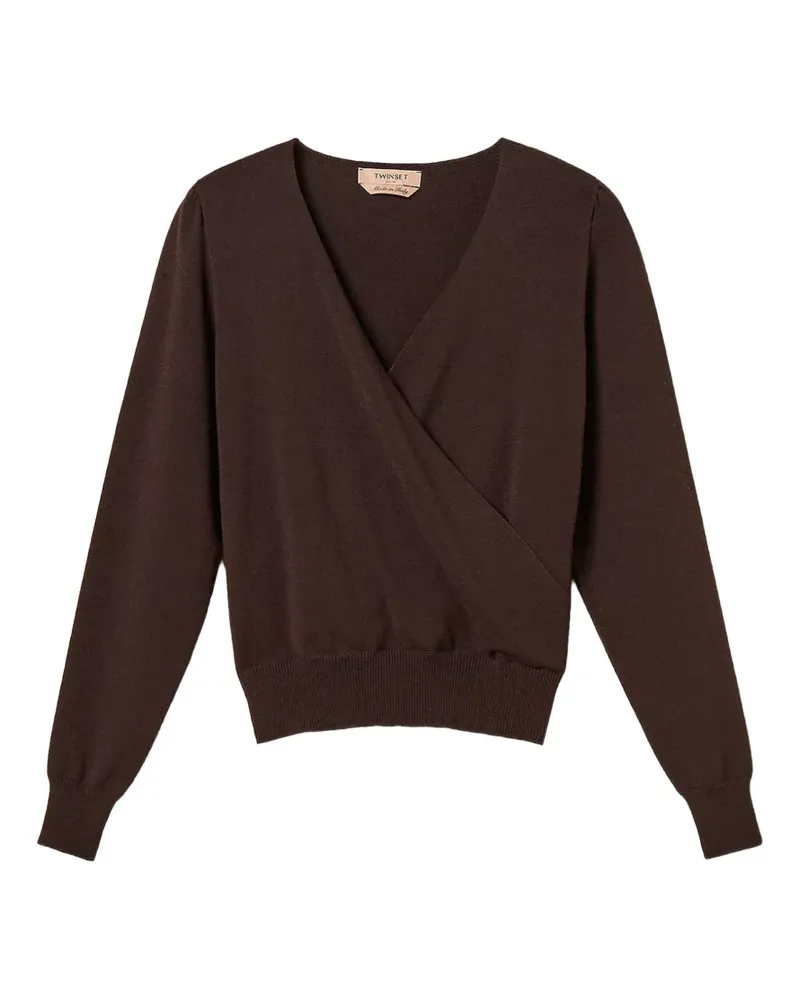Twin-Set Pullover mit überkreuzten Riemen - Braun Braun