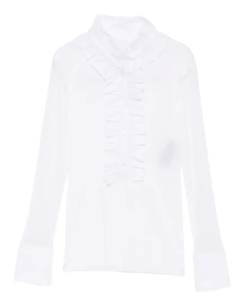 D.EXTERIOR ruffled long-sleeve blouse - Weiß Weiß