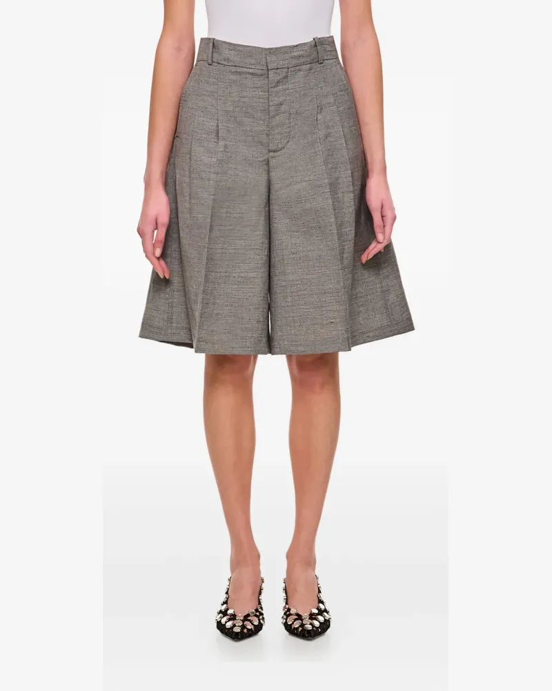 Durazzi Milano Plissierte High-Waist-Shorts - Grau Grau
