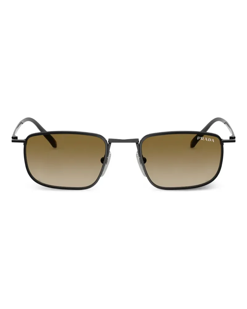 Prada Sonnenbrille mit eckigem Gestell - Schwarz Schwarz