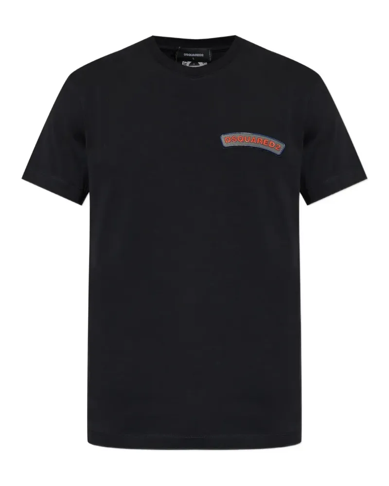Dsquared2 logo-patch T-shirt - Schwarz Schwarz