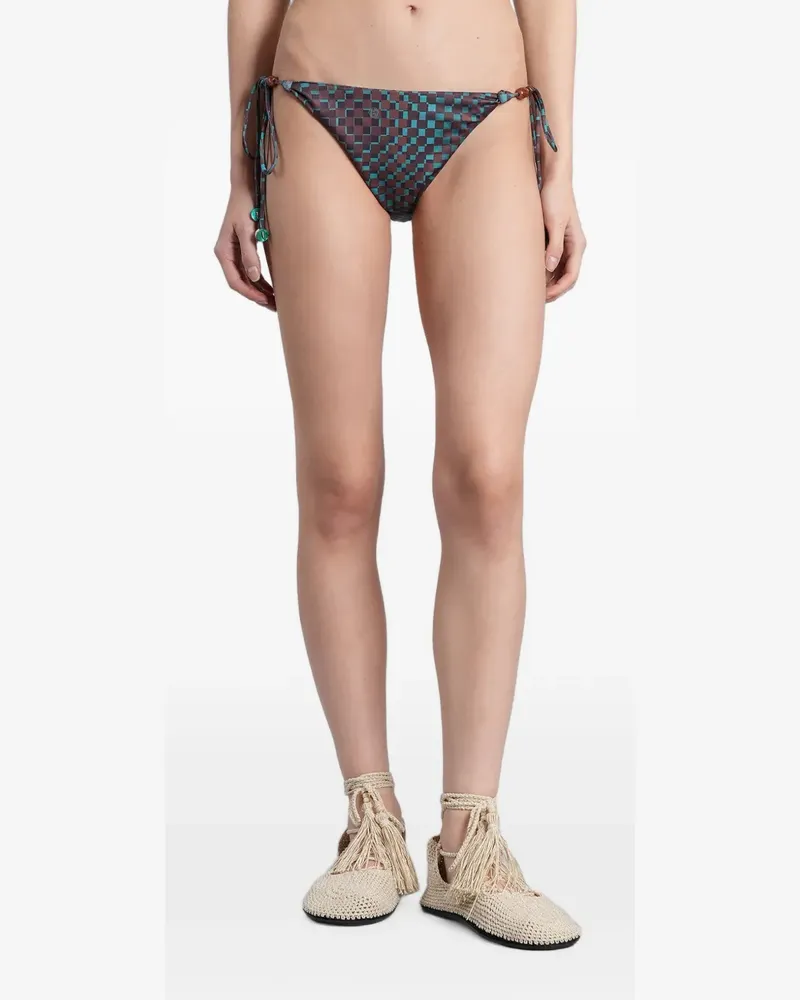 SIEDRES checked bead-embellished bikini bottoms - Braun Braun