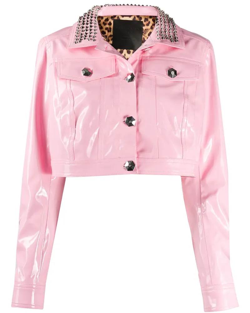 Philipp Plein Cropped-Jacke mit Nieten - Rosa Rosa